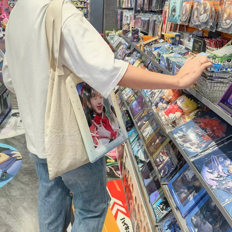 العملاق A4 المعبود Photocard حامل PVC صور الغطاء الواقي بطاقة كم زوجين حقيبة قلادة