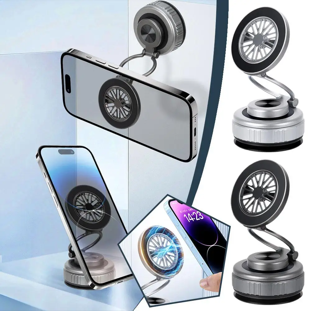 Vacuum Magnetic Suction Car Phone Holder Foldable Suction Cup Mirror Gym Bath Bracket Universal For R3r8