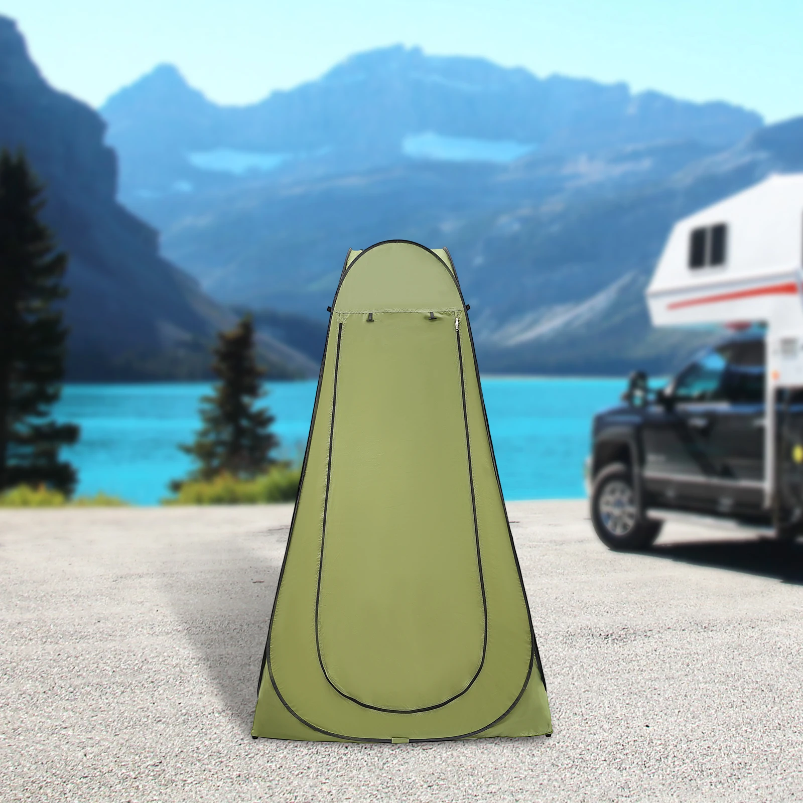 3.94*3.94*6.23ft خيمة دش خضراء للتخييم في الهواء الطلق الخصوصية المأوى خيمة المرحاض المحمولة مقاوم للماء مستقرة للمشي نزهات