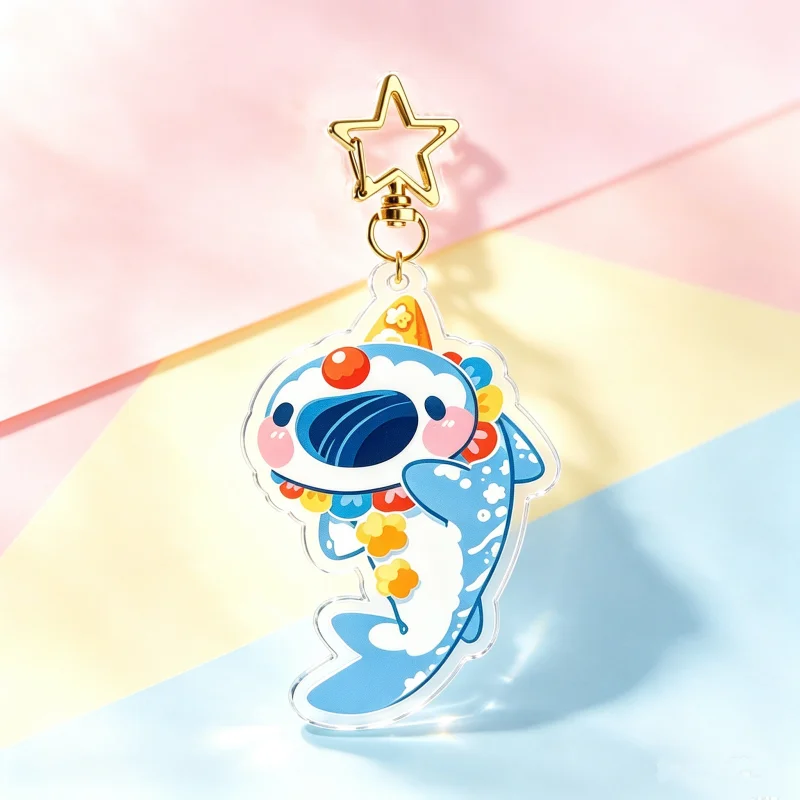 Clown Shark Acrylic Keychain C - Retro Gaming Keychain ulasan dan harga