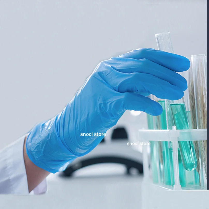 قفازات تجريبية مختبر كيميائي قفازات خاصة يمكن التخلص منها قفازات مطاطية من اللاتكس قفازات النتريل S M L XL 10 قطعة