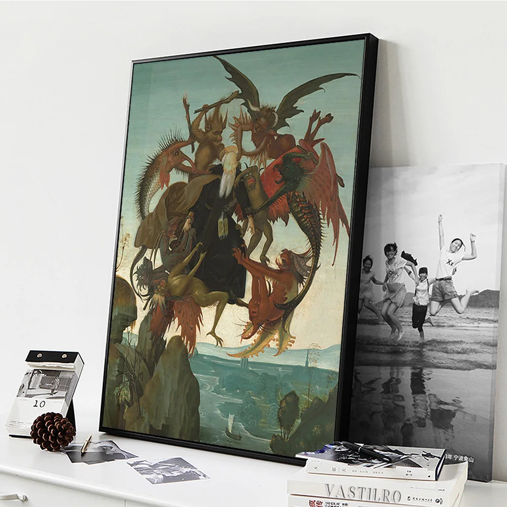 Michelangelo Buonarroti Poster The Torment Of Saint Anthony Antique Religiou Print Art Wall Picture Decor Gift Canvas Painting view 3