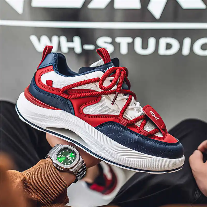 Talon plat Ete élégant bleu chaussures pour hommes talons homme formateur blanc chaussures habillées hommes baskets Sport usage spécial nouvelle Collection