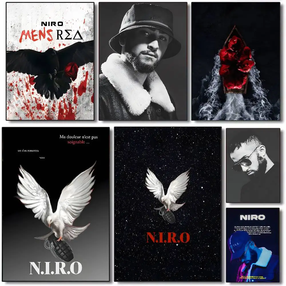 HOT POP Rapper N-Niro OX7 Poster Kunst Leinwand HD Ästhetischer Druck Papier Wandkunst für Wohnzimmer Bar Mode Heimdekoration