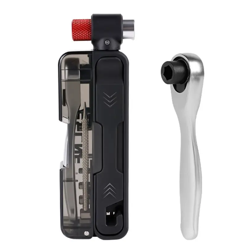 

【HAPPY】Многофункциональный набор инструментов с трещоточным ключом, лопаткой для шин велосипеда, портативный сверхлегкий нейлоновый набор инструментов для шоссейного велосипеда