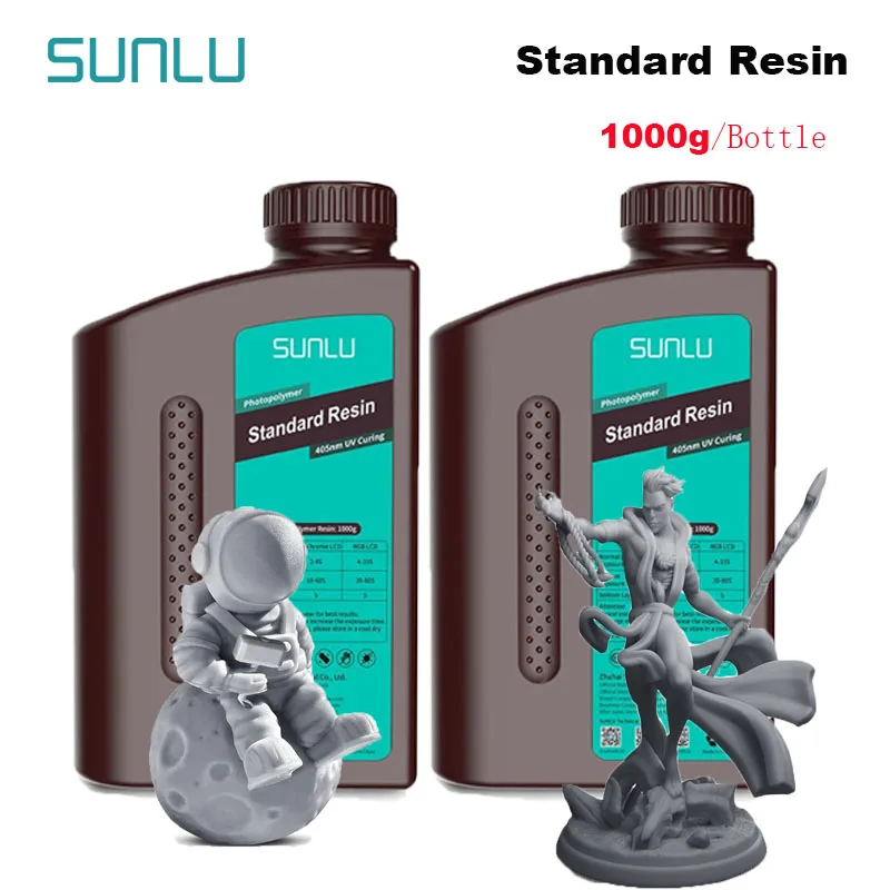 SUNLU 2KG Standard/Plant-Based Resin 395-405nm UV Photopolymer Resin Fast Curing 3D Resin for LCD DLP SLA Resin 3D Printers