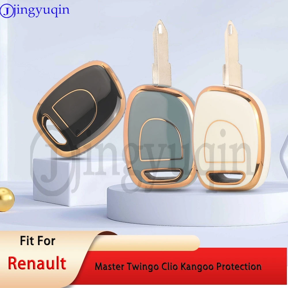 Jingyuqin NEW soft TPU 1 Buttons Remote Car Key Case Fob For Renault Master Twingo Clio Kangoo Protection Remote Car Accessorie