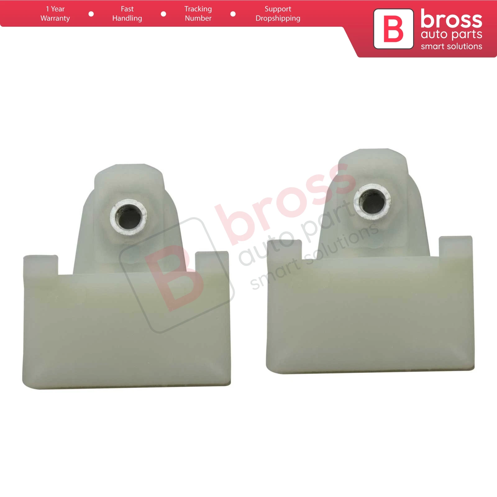 Bross Auto Parts BWR5022 2 Pieces Window Regulator Glass Channel Slider Sash Connector Clips for Pontiac Oldsmobile