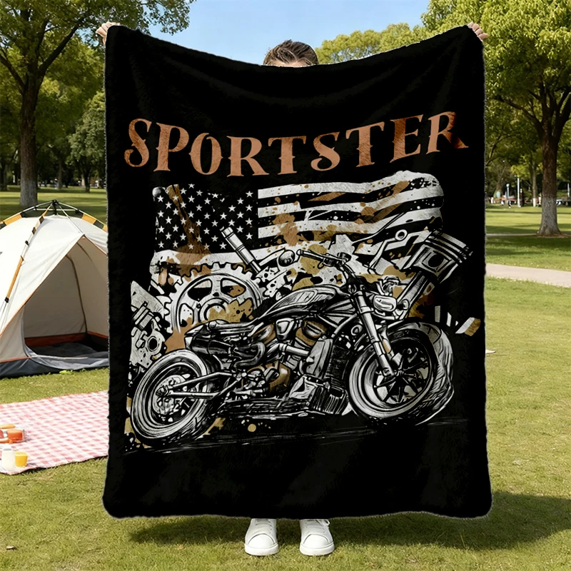 V-twin Cruiser S Motorcycle Flannel Blanket, Performance Cruiser Gift, Revolution Max V-Twin Flannel Throw, Modern Muscl