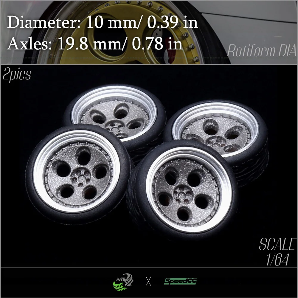 SpeedCG 1/64 Model Car Wheel Rotiform DIA Refitting Parts Diameter 10or11mm For Racing Vehicle Toy Luxury Parts Hotwheels Tomica