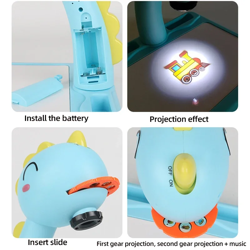 Mesa de dibujo con proyector led para niños, juego de pintura, tablero educativo, herramientas de aprendizaje, juguetes de pintura