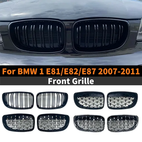 Rejilla de entrada delantera, rejilla de radiador, malla de afinación para BMW Serie 1 E81 E87 E82 E88 2007-2011 como 120i 120d 130i 135i Coupe