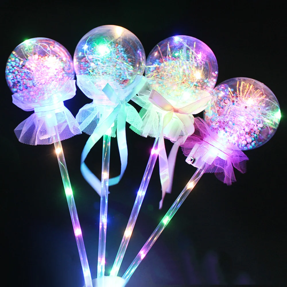 Star Love Heart LED Magic Fairy Stick Colorful Pop Ball Star Ball Flashing Lights Up Glow Sticks Party Cosplay Props