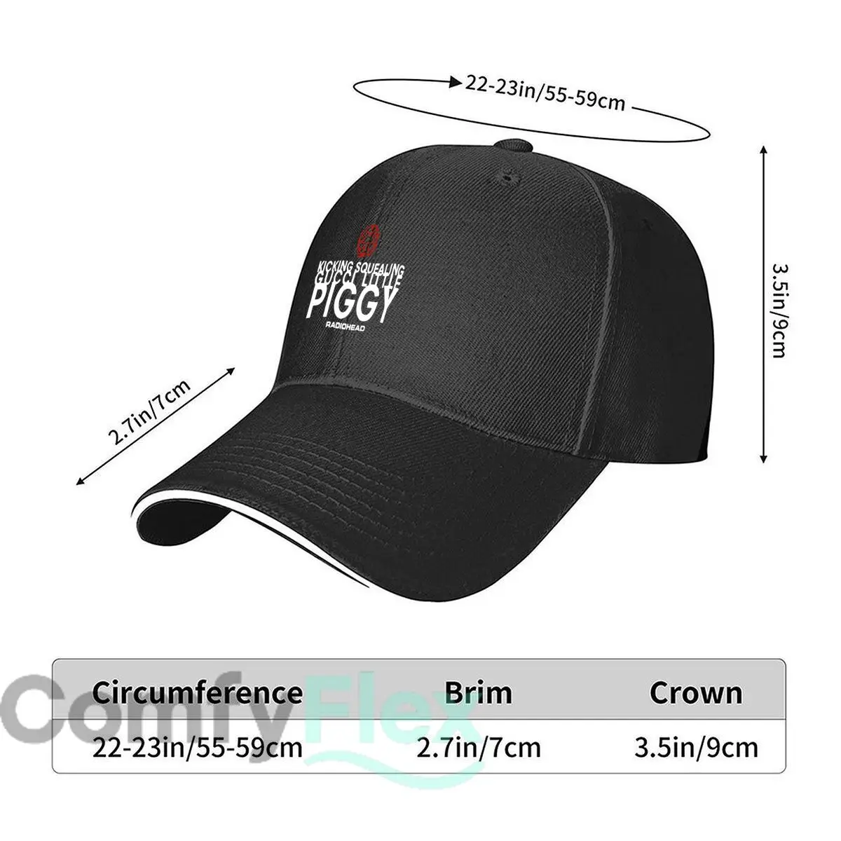 Piggy Mark Edgy Fun Graphic Sandwich Baseball Cap For Womens Unisex Female Beach Dad Hat