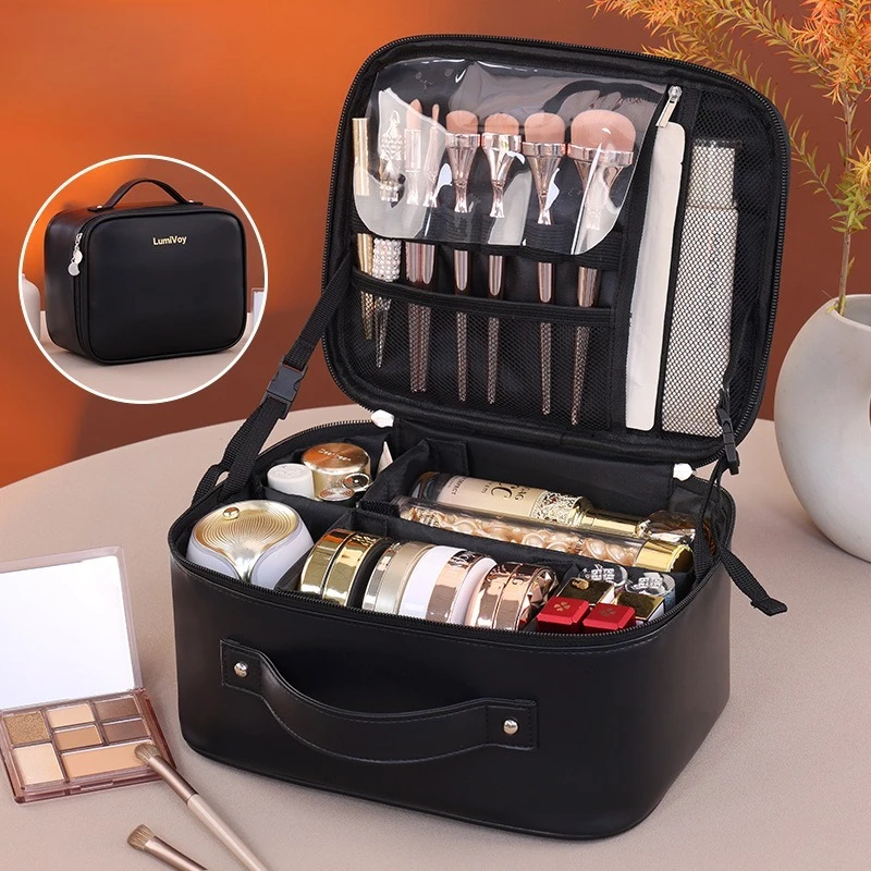 

Женская дорожная косметичка с креплением на ручку чемодана, портативный органайзер для косметики, вместительная водонепроницаемая сумка для туалетных принадлежностей для дома