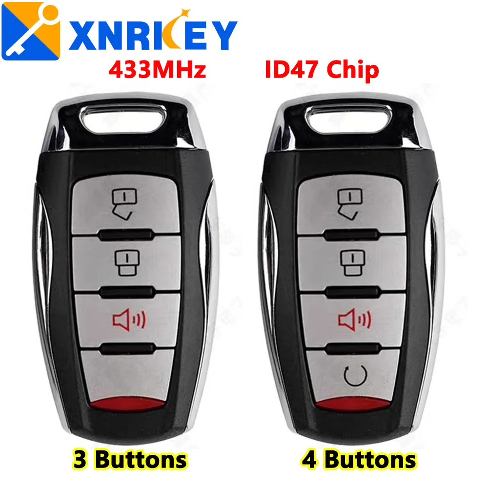 XNRKEY 3/4B Car Keyless Smart Remote Key ID47 Chip 433Mhz dla GWM Great Wall Pao Poer Haval UTE Cannon-X Car Intelligent Key