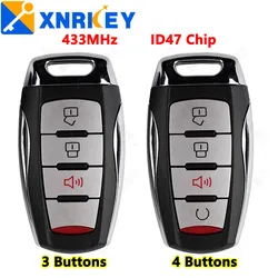 XNRKEY 3/4B Chiave a distanza intelligente senza chiave per auto ID47 Chip 433Mhz per GWM Great Wall Pao Poer Haval UTE Cannon-X Chiave intelligente per auto