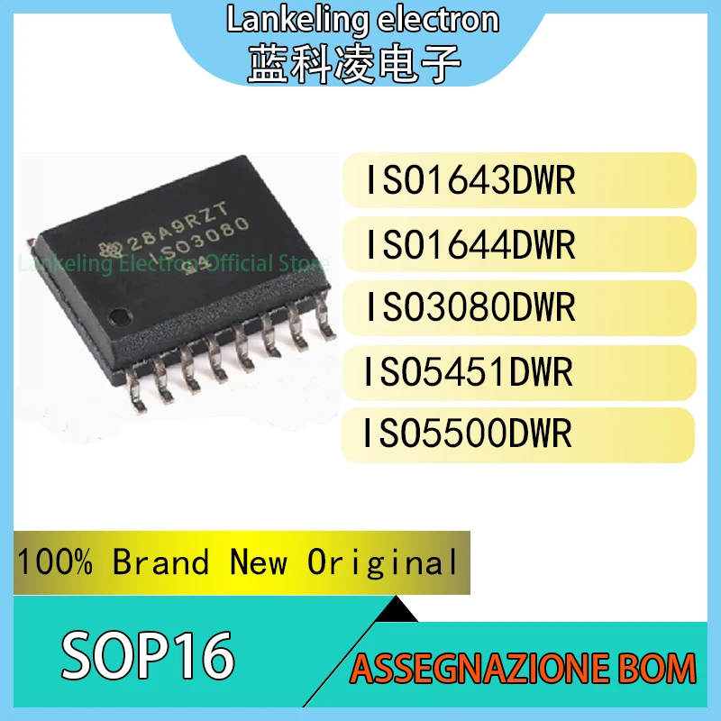 

ISO1643DWR ISO1644DWR ISO3080DWR ISO5451DWR ISO5500DWR IC 100% Brand New Original chip SOP16
