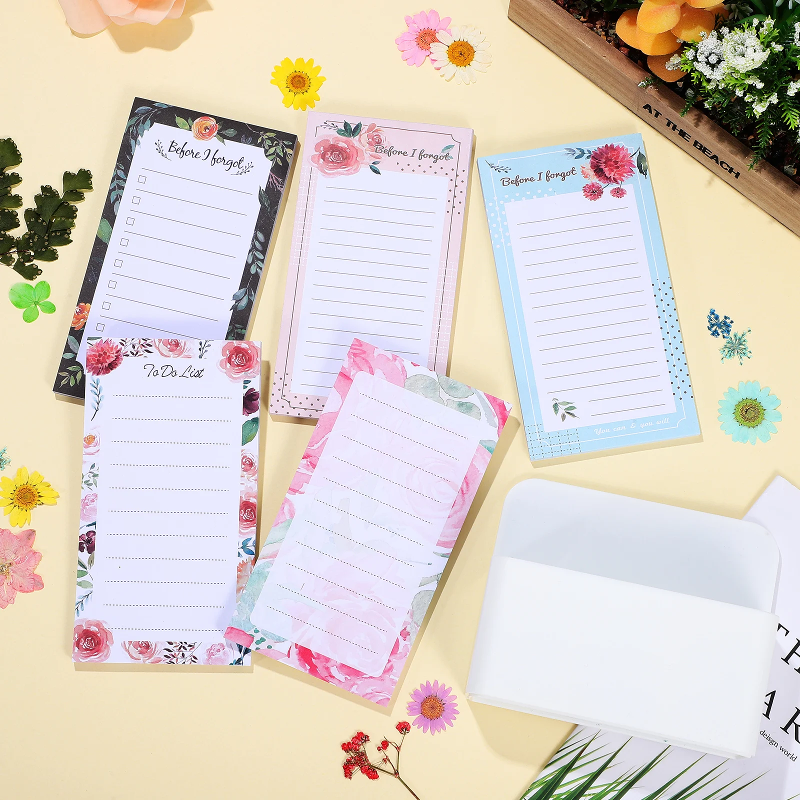 6 Pieces Pen Holder Small Notebooks for Magnetic Notepads For Refrigerator Use Small Notepads Patterns