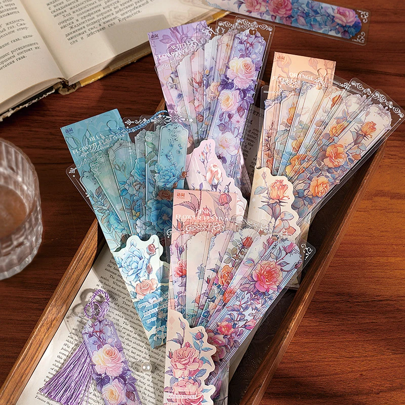 Mr.Paper 책 애니메이션 북마크, 아름다운 꽃 북마크, 재미있는 선물, 교사 선물, 문구 책 액세서리