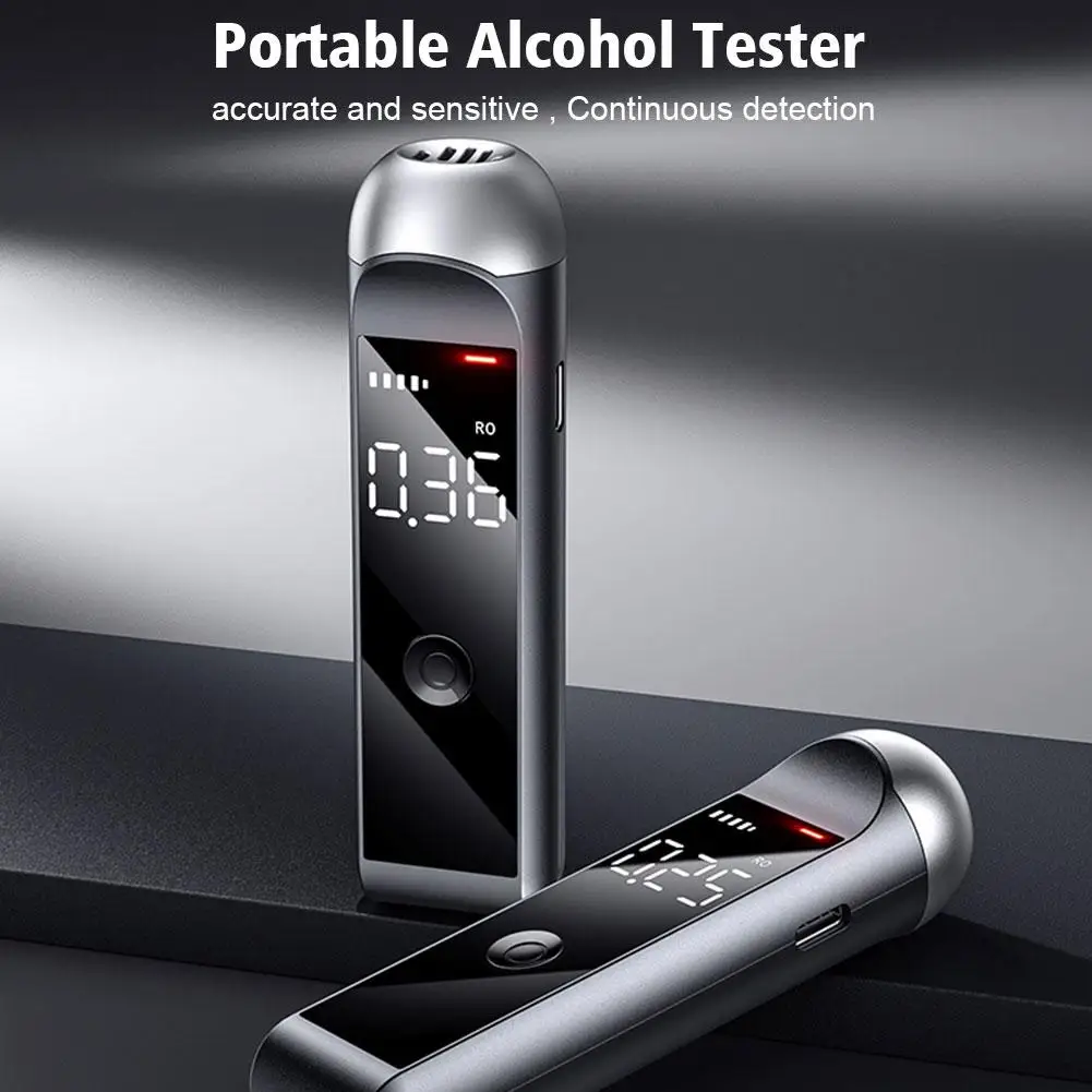 

Alcohol Tester Professional Breath Alcohol Tester Rechargeable Test Display Screen HD Alcohol LED Breathalyzer Digital Tool E2B2