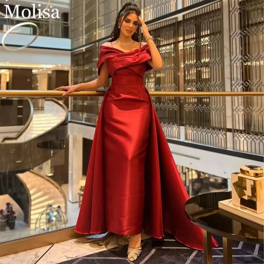 MOLISA Simple Evening Gowns Mermaid High Neck Prom Dress Long Clashing Colors Side Slit Formal Occasion Dresses فساتين الحفلات