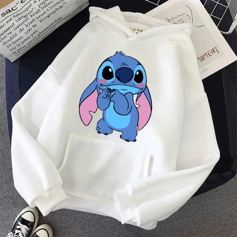 Disney Hoodie Fashion Stitch Angel Monster Pocket Sweatshirt Pullover Cute hoodies Men\'s Women\'s Sweatshirt Cartoon Top y2k