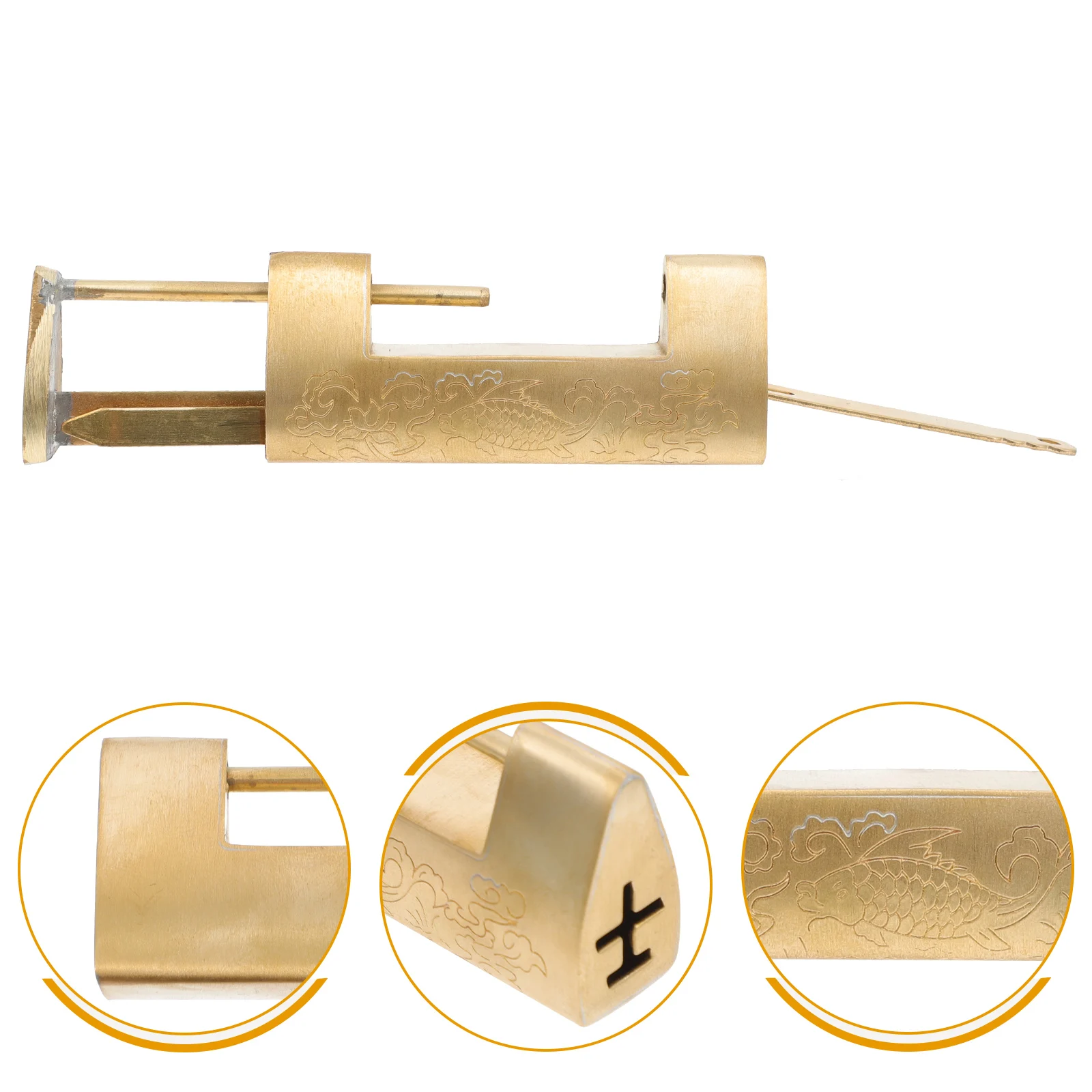 

1Set Chinese Retro Copper Padlock Mini Jewelry Box Lock Keyed Vintage Small Box Latches Decorative Gift Lock