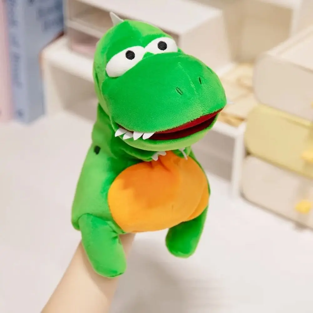 Marioneta de mano de felpa de dinosaurio interactivo para padres e hijos, boca grande, Educación Temprana, Cosplay de dinosaurio, muñeco de peluche de dibujos animados cómodo