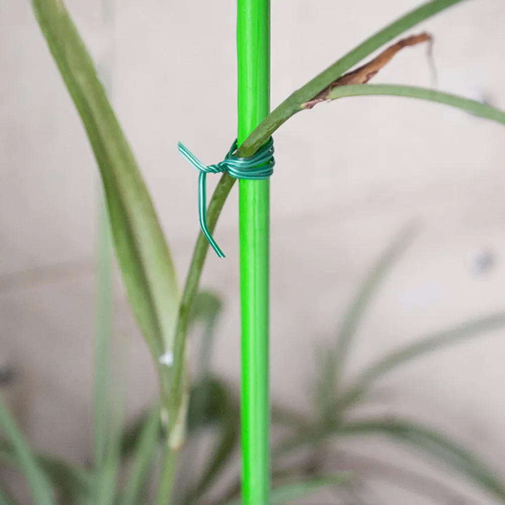 2Pcs Heavy Duty Garden Ties Plastic Coated Iron Wire Ties for Plants Gutters Labels Food Bags Reusable Gardening Tool 50M Green