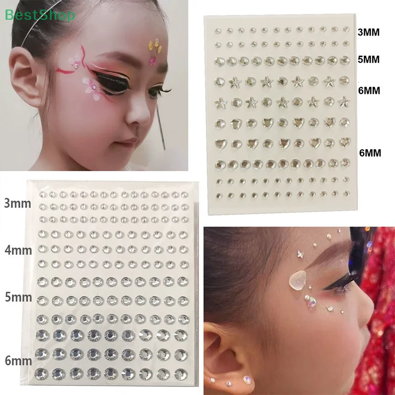 

〔Rebecca〕10 Sheets Stage Party Makeup Crystal Tattoo Sticker Eyes Face Rhinestone Stickers