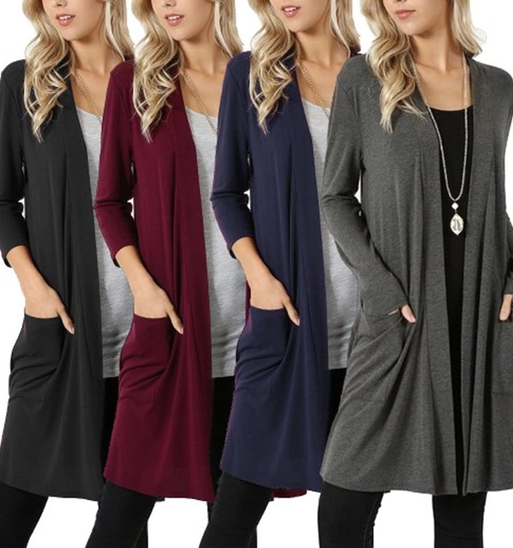 

Simple Long Sve Mid-Length Cardigan Coat Street Sle round Ne ort Sve Summer Regular Fit Other Material 00%