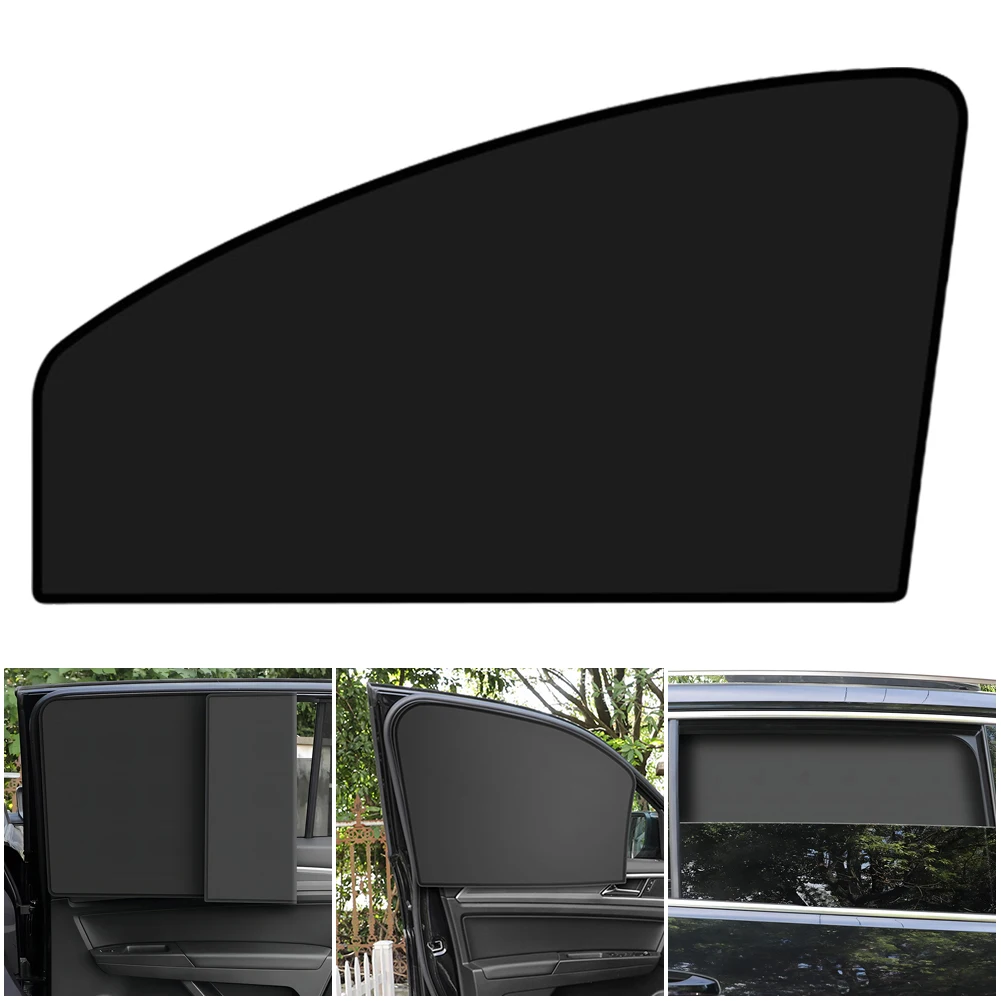 2Pcs Car Sunshade Curtains Summer Protection Magnetic Heat Insulation Cloth Cover Foldable Magnet Car Sun Shade Auto Accessories