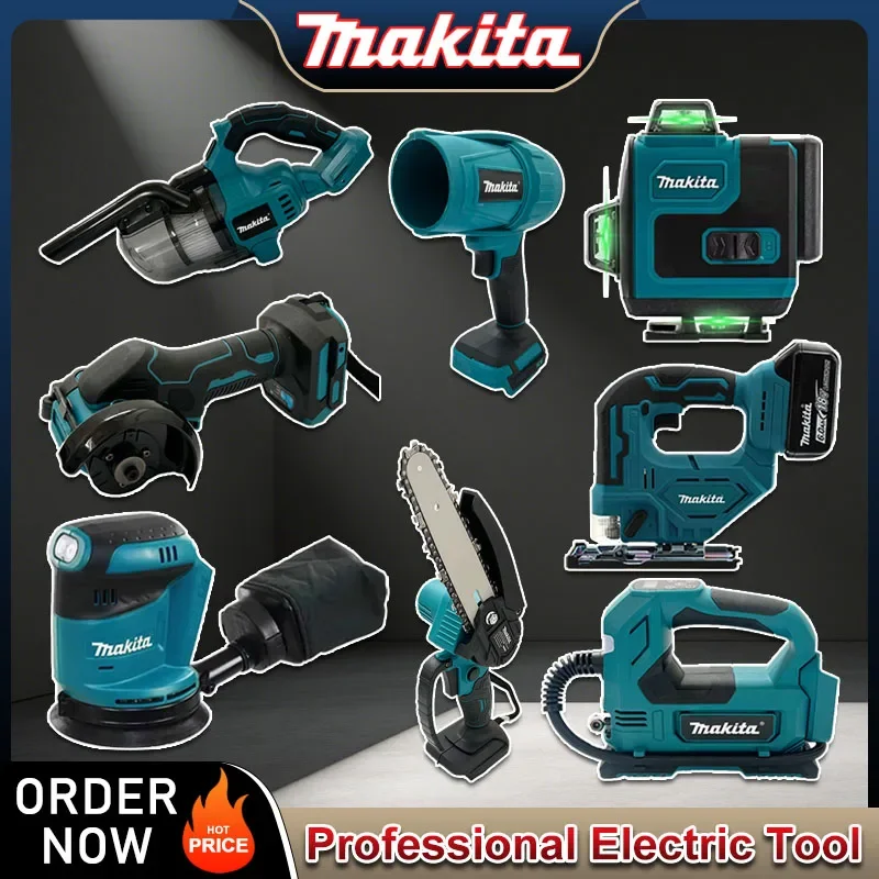

Makita Multifunctional Power Tools:3-inch Angle Grinder,Laser Rangefinder,Impact Drill Bit,Digital Display Electric Heat Gun