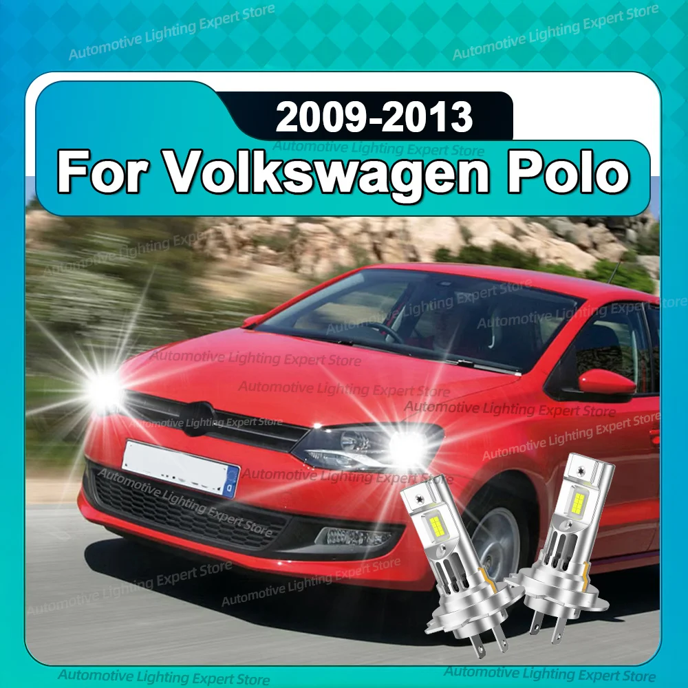 

2 шт. турбо светодиодные фары 12 В мини-лампы для фар 30000Lm с вентилятором для Volkswagen Polo 2009 2010 2011 2012 2013