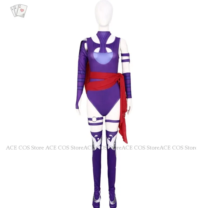 

MR Rivals Psylocke Vengeance Sai Sai Костюм Парик Игровая Одежда Униформа Хэллоуин Сексуальный Косплей Animeb; 3's, 6.e;