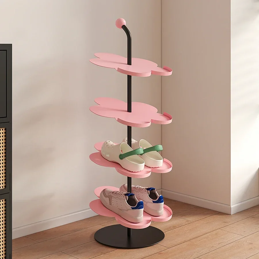 Creative flower shoe rack for home doorstep small multi-layer storage