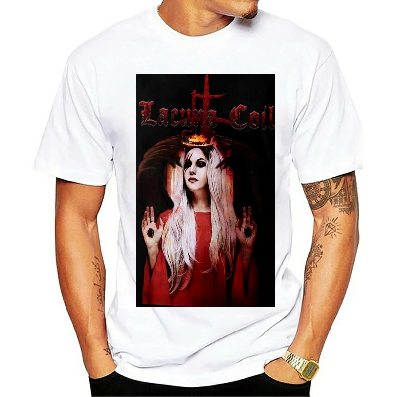 2023 Fashion Cotton T-shirt Mens Lacuna Coil Music Band Short Sleeves Gift(2)