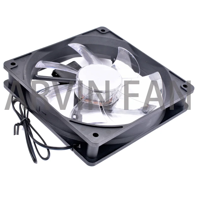 Ventilador de refrigeração ultra silencioso para cpu, luz led, luz branca, 12cm, 12025, 120x120x25mm, 12v, 0.13a, 12v