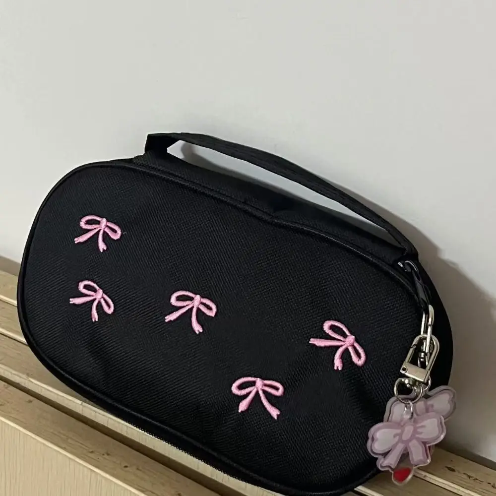 Gifts Large Capacity Bow Pen Bag Stationery Storage Embroidered Pen Storage Bag with Pendants Student's Commuting Stationery