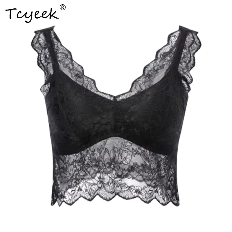 

Tcyeek, элегантные бюстгальтеры из 100% натурального шелка с чашкой 6А, женское кружево без косточек, французское сексуальное красивое нижнее белье сзади, лето-осень P48010QC