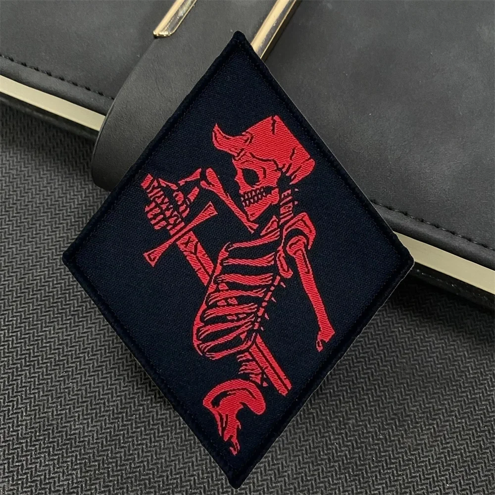 Task Force Doomer TFD Red Skeletal Hook&loop Patches Cyber Blaster Tactical Army Military Patch Outdoor Backpack Printed Sticker