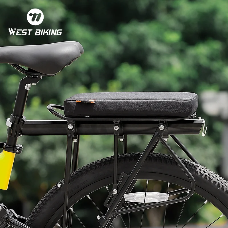 

WEST BIKING Bicycle Rear Seat Cushion Thicken Soft Seat Pad Comfortable Detachable MTB Cycling Back Seat Mat Bike Accessories