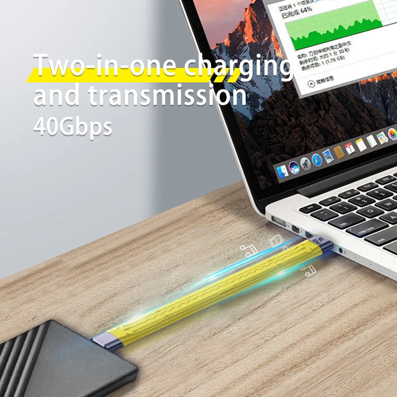 USB 4.0 Gen3 Thunderbolt 3 Data Cable PD 100W 5A Fast Charging USB C to Type C Cable 40Gbps 4K@60Hz Cabel FPC Soft Board Cable