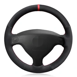 Hand-Stitched Car Steering Wheel Cover Anti-slip Black Genuine Leather Suede For Opel Astra (G) 1998-2004 Zafira (A) 1999-2005