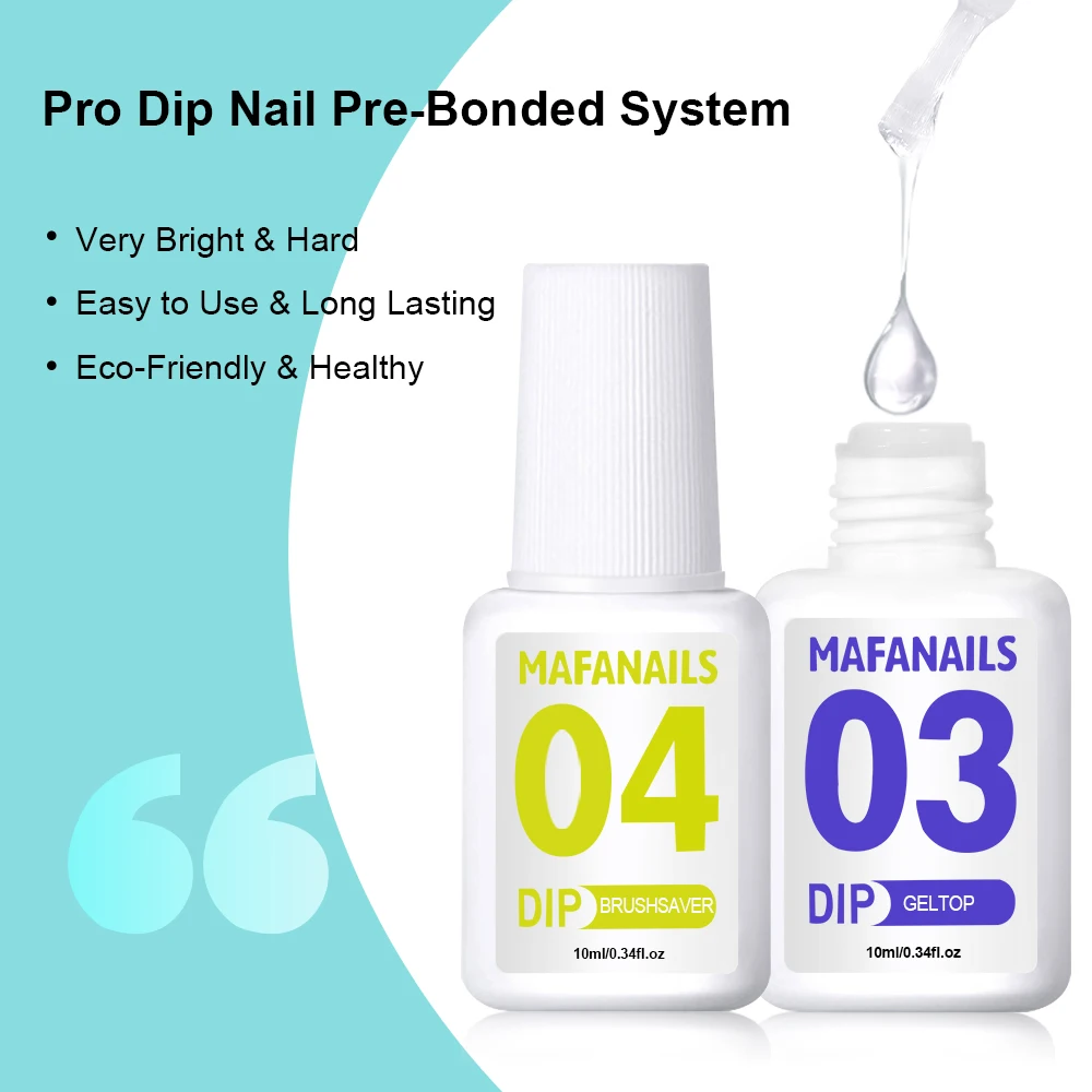 10ml 4 Steps Dip Powder Liquid Set with Activator Base Top Coat and Dipping Powder Brush Saver for Dip Powder Acrylic-Nail Kit