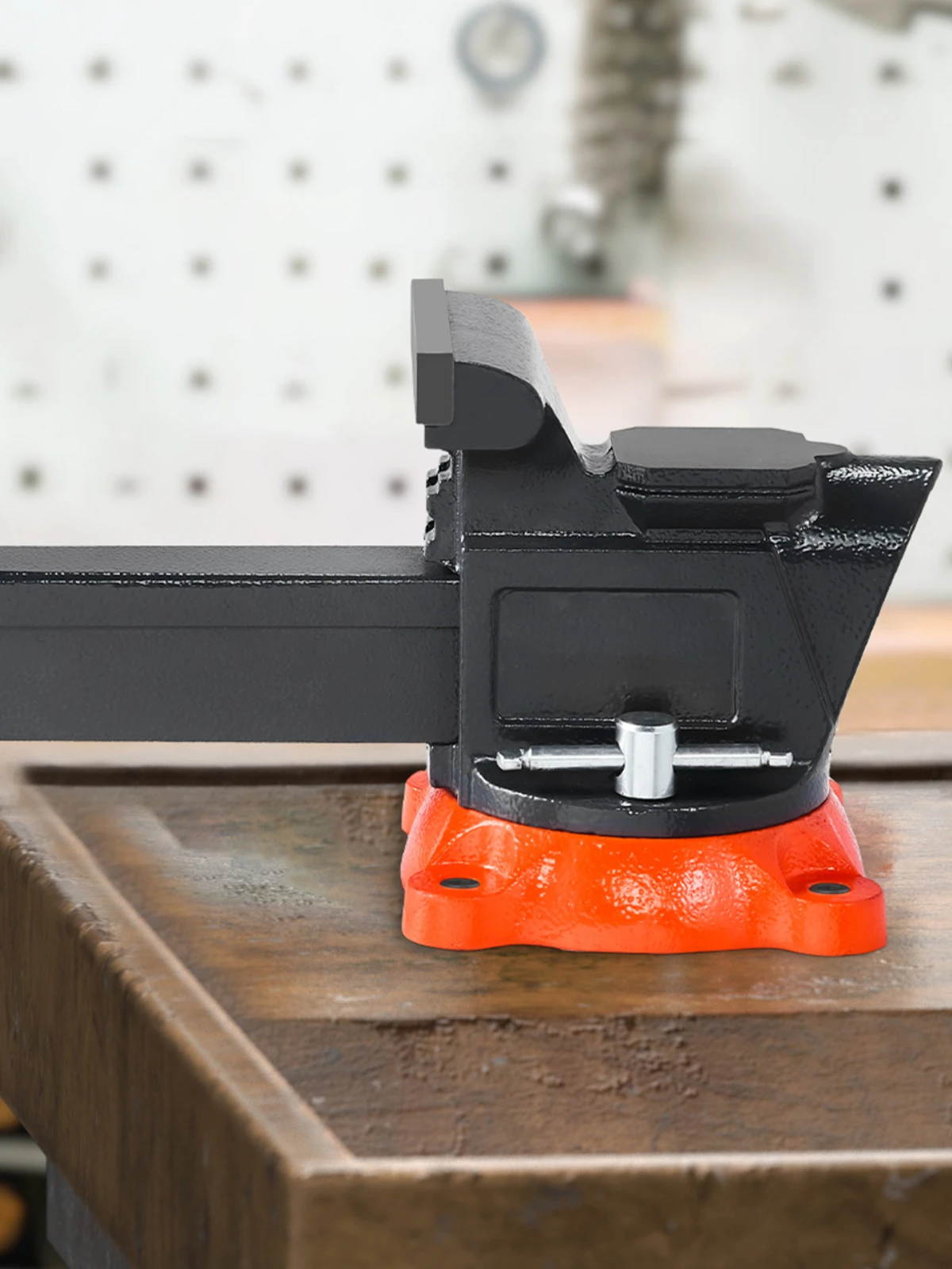 SucceBuy bankschroef 5"/5,5"/8" kaakbreedte multifunctionele bankschroef met 360 °   Draaibare bankschroef met vergrendeling en aambeeld voor het vastklemmen van ronde buizen - afbeelding 2