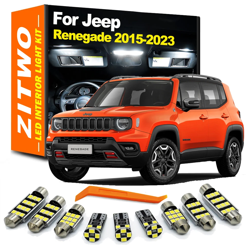 

Дневная лампа для внутреннего интерьера, 12 шт., фотоэлемент для Jeep Renegade 2015, 2016, 2017, 2018, 2019, 2020, 2021, 2022, 2023, автомобильная лампа для багажника