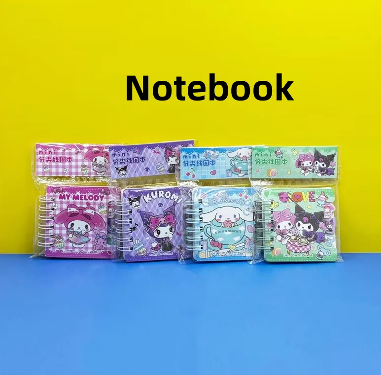 20pcs/lot Sanrio Kuromi Melody Coil Notebook Cute Cinnamoroll Word Notepad Diary Planner Stationery Gift School Supplies