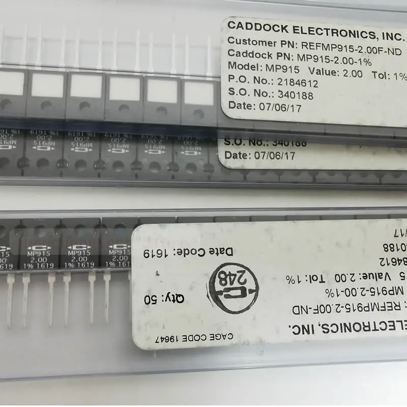 MP915-2.00-1％ Power Film Resistors Non-Inductive 2 OHM 15 Watts 1% Exposed Ceramic Heat Dissipating Mounting Surface mp915